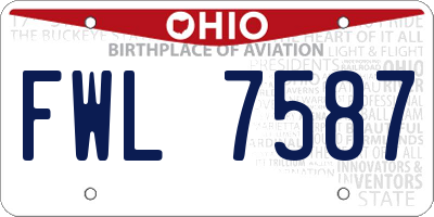 OH license plate FWL7587