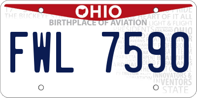OH license plate FWL7590