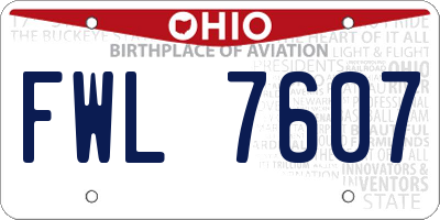 OH license plate FWL7607