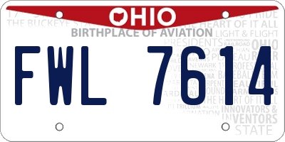 OH license plate FWL7614
