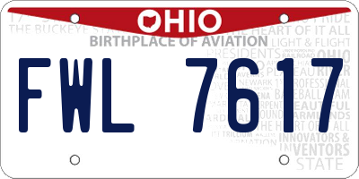 OH license plate FWL7617