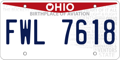OH license plate FWL7618