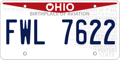 OH license plate FWL7622