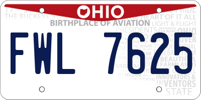 OH license plate FWL7625