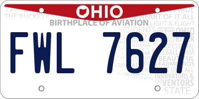 OH license plate FWL7627