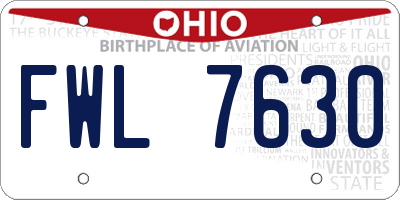 OH license plate FWL7630