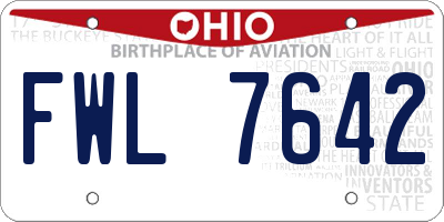 OH license plate FWL7642