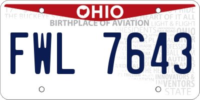 OH license plate FWL7643