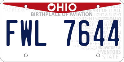 OH license plate FWL7644