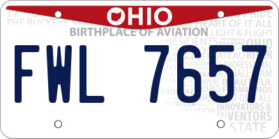 OH license plate FWL7657