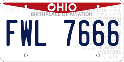 OH license plate FWL7666