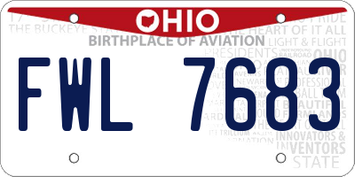 OH license plate FWL7683