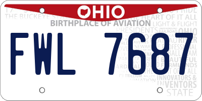 OH license plate FWL7687