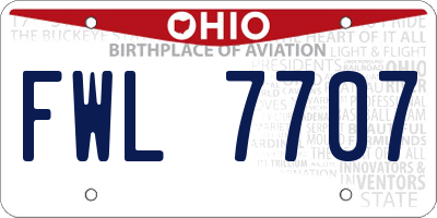 OH license plate FWL7707