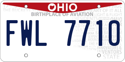 OH license plate FWL7710