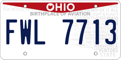 OH license plate FWL7713