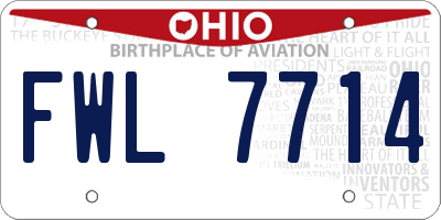OH license plate FWL7714