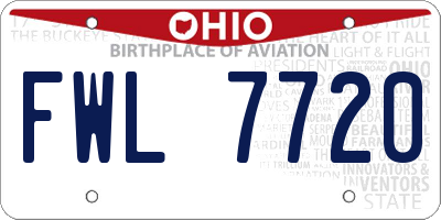 OH license plate FWL7720
