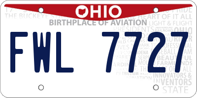 OH license plate FWL7727