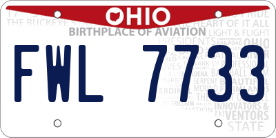 OH license plate FWL7733