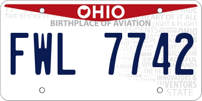 OH license plate FWL7742