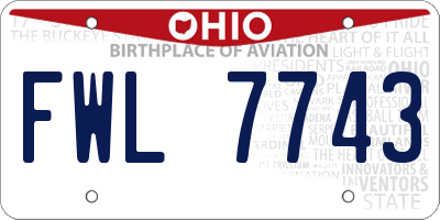 OH license plate FWL7743