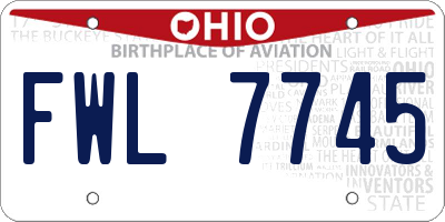 OH license plate FWL7745