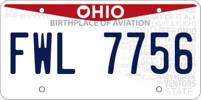 OH license plate FWL7756