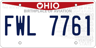 OH license plate FWL7761