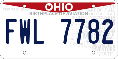 OH license plate FWL7782