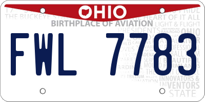 OH license plate FWL7783