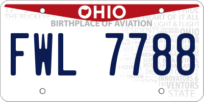 OH license plate FWL7788