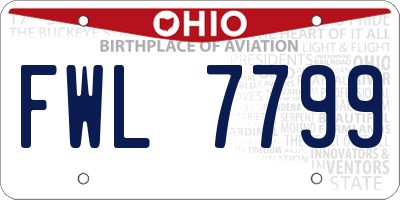 OH license plate FWL7799