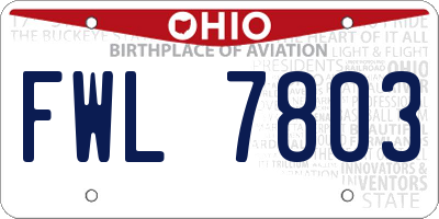 OH license plate FWL7803
