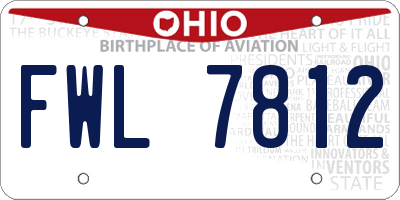 OH license plate FWL7812