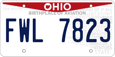 OH license plate FWL7823