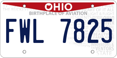 OH license plate FWL7825