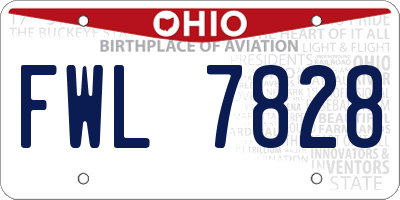 OH license plate FWL7828
