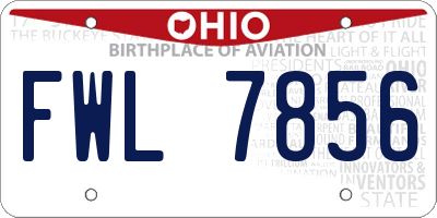 OH license plate FWL7856