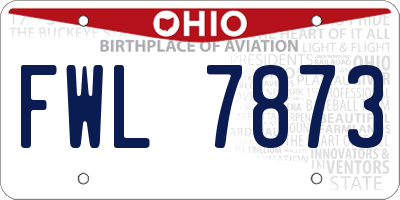 OH license plate FWL7873