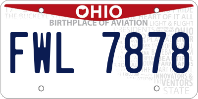 OH license plate FWL7878