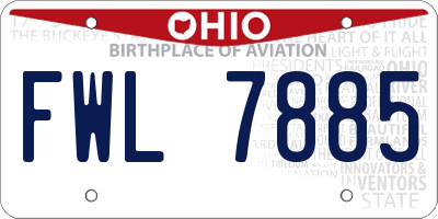 OH license plate FWL7885