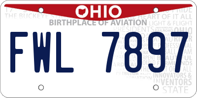 OH license plate FWL7897
