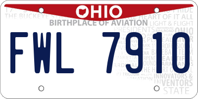OH license plate FWL7910