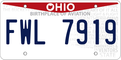 OH license plate FWL7919