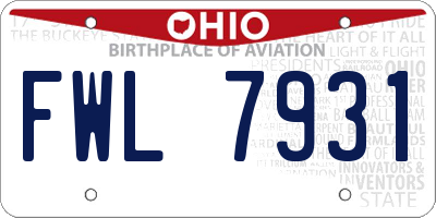 OH license plate FWL7931