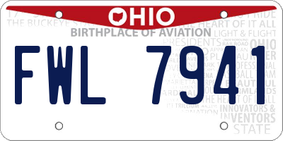OH license plate FWL7941