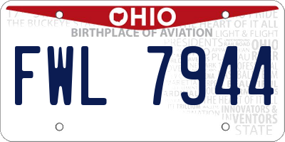 OH license plate FWL7944