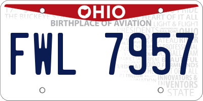OH license plate FWL7957