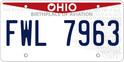 OH license plate FWL7963
